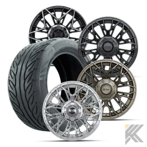 14" GTW® Stellar Wheels with Fusion GTR 255/45R14 DOT Tires - Set of 4 - Select Your Finish