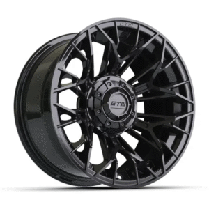 14" Stellar Matte Black Golf Cart Wheel - 14"x7" ET-25 Offset⎮GTW®