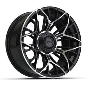 15" Stellar Black / Machined Golf Cart Wheel - 15"x7" ET-25 Offset⎮GTW®